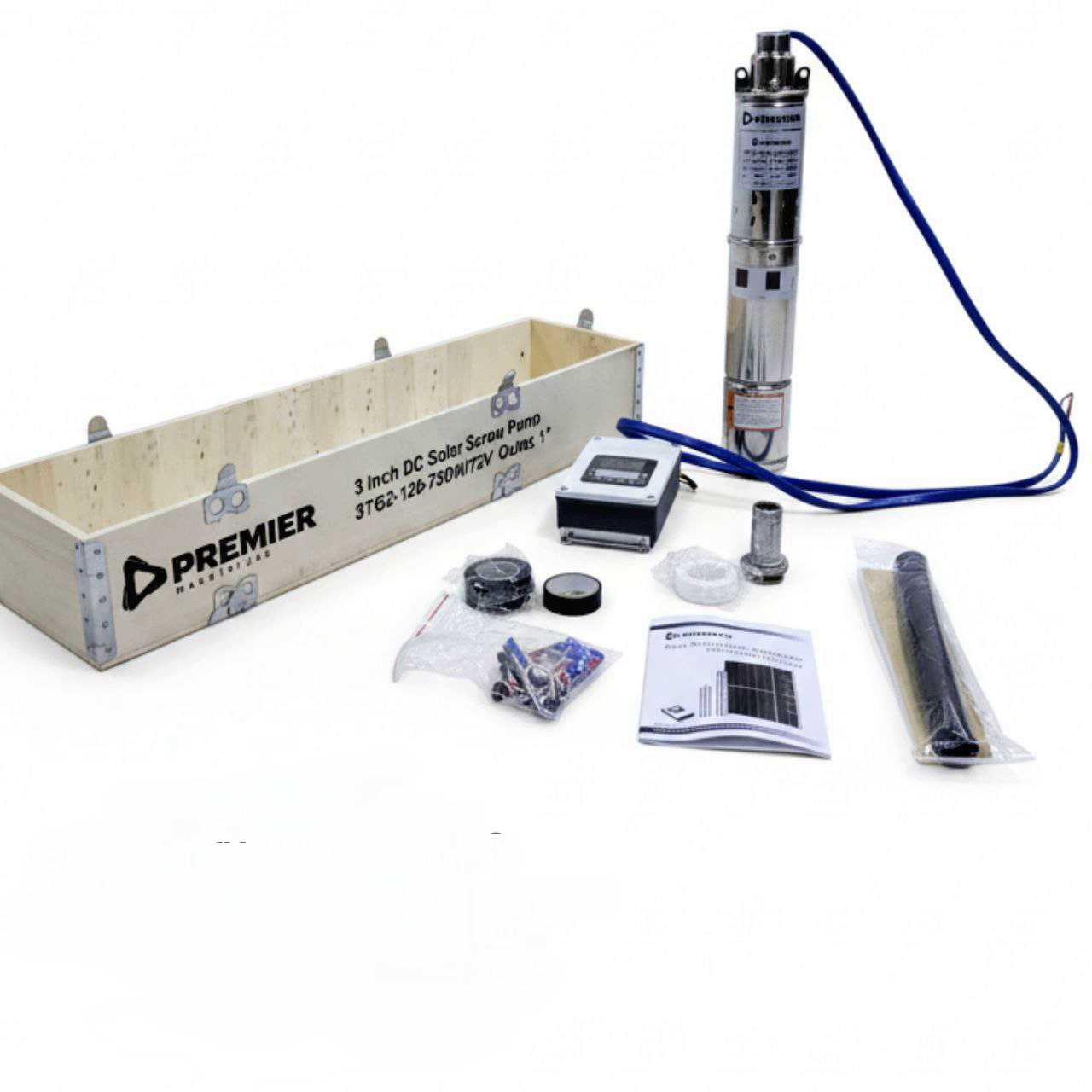 afaa6b3d-94f0-438c-aa6a-6661f1357838.jpg Premier solar dc brushless submersible pump 72V 750W 120M - Image 1