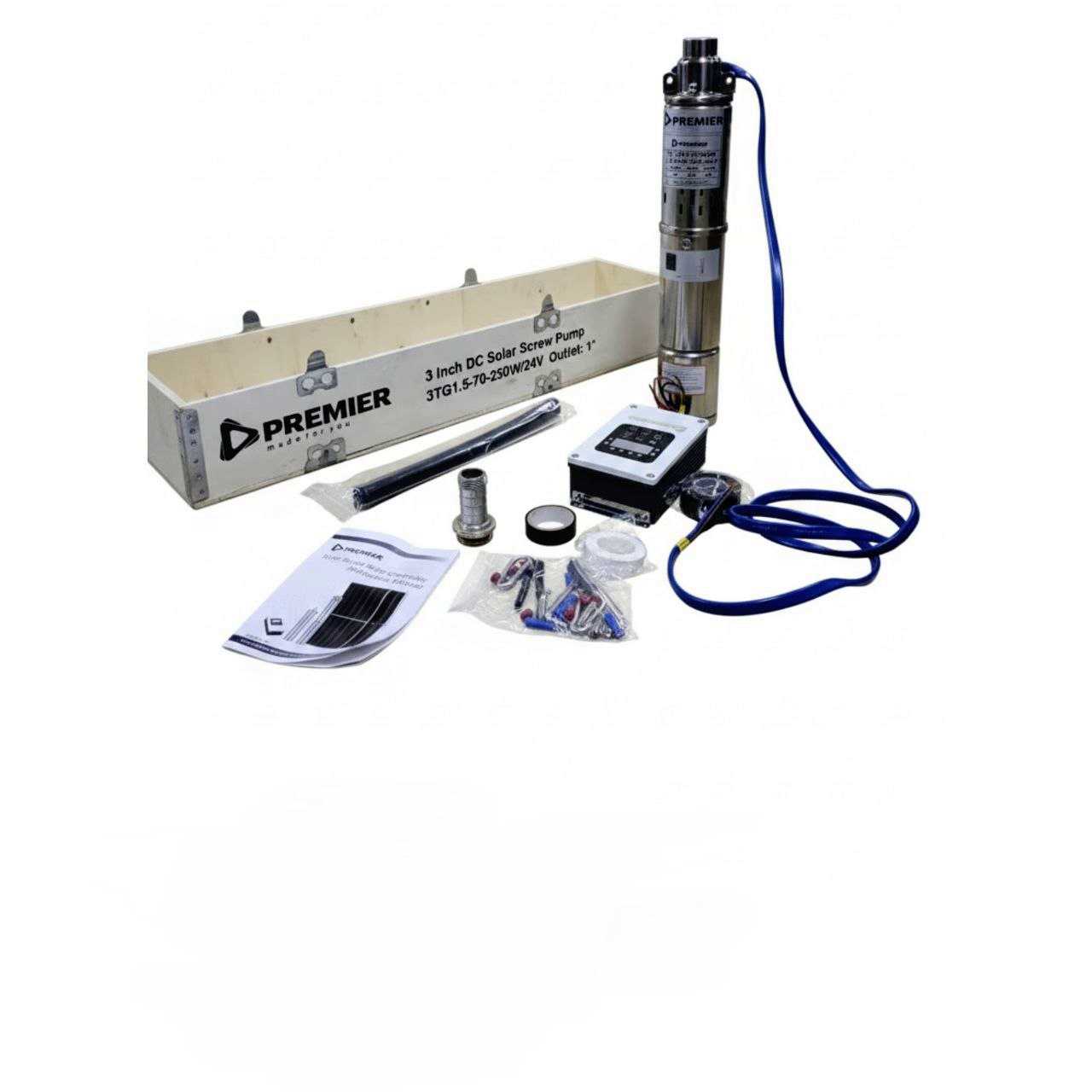 c0a633c2-99a5-4ac7-9752-a6121a536279.jpg Premier solar dc brushless submersible pump 24V 250W 70M - Image 1